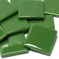 25mm Opaque Glass Squares - Pine Green