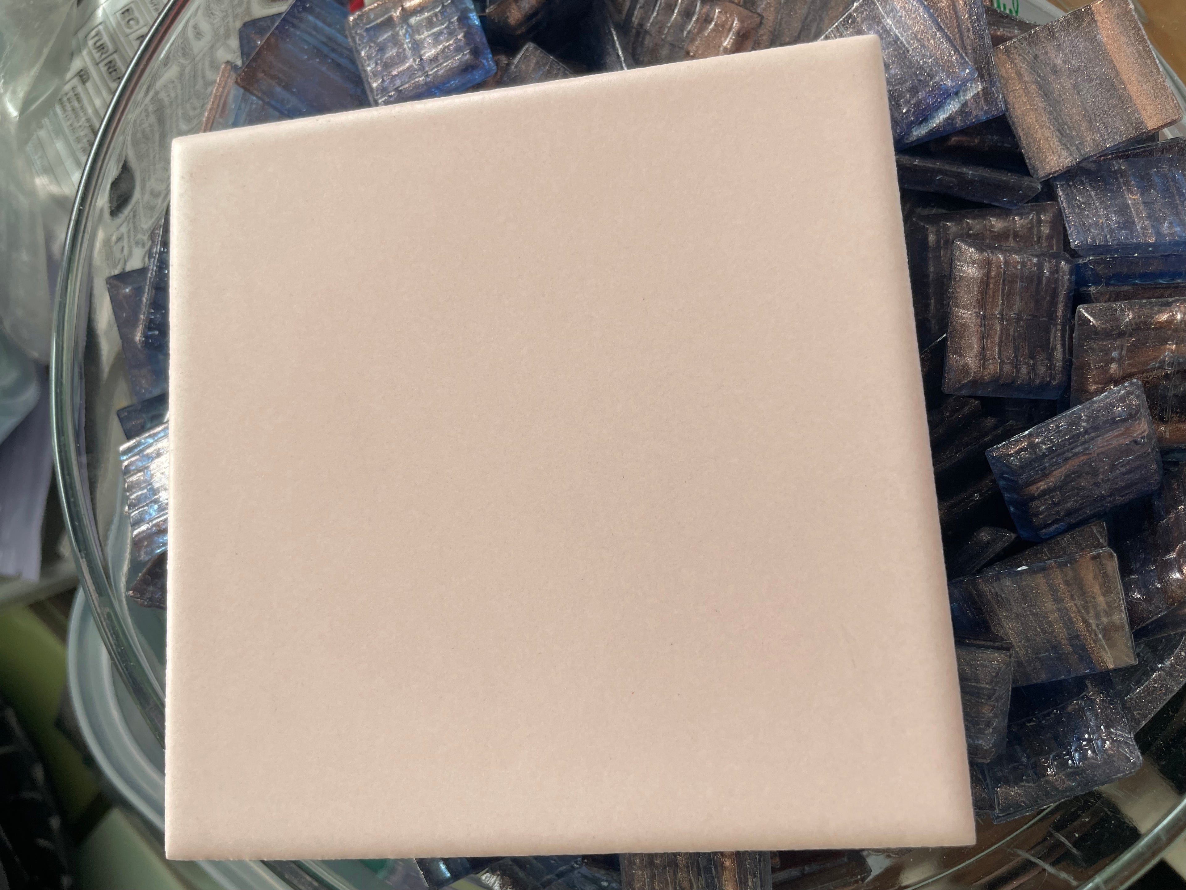 98mm Ceramic Square - Baby Pink