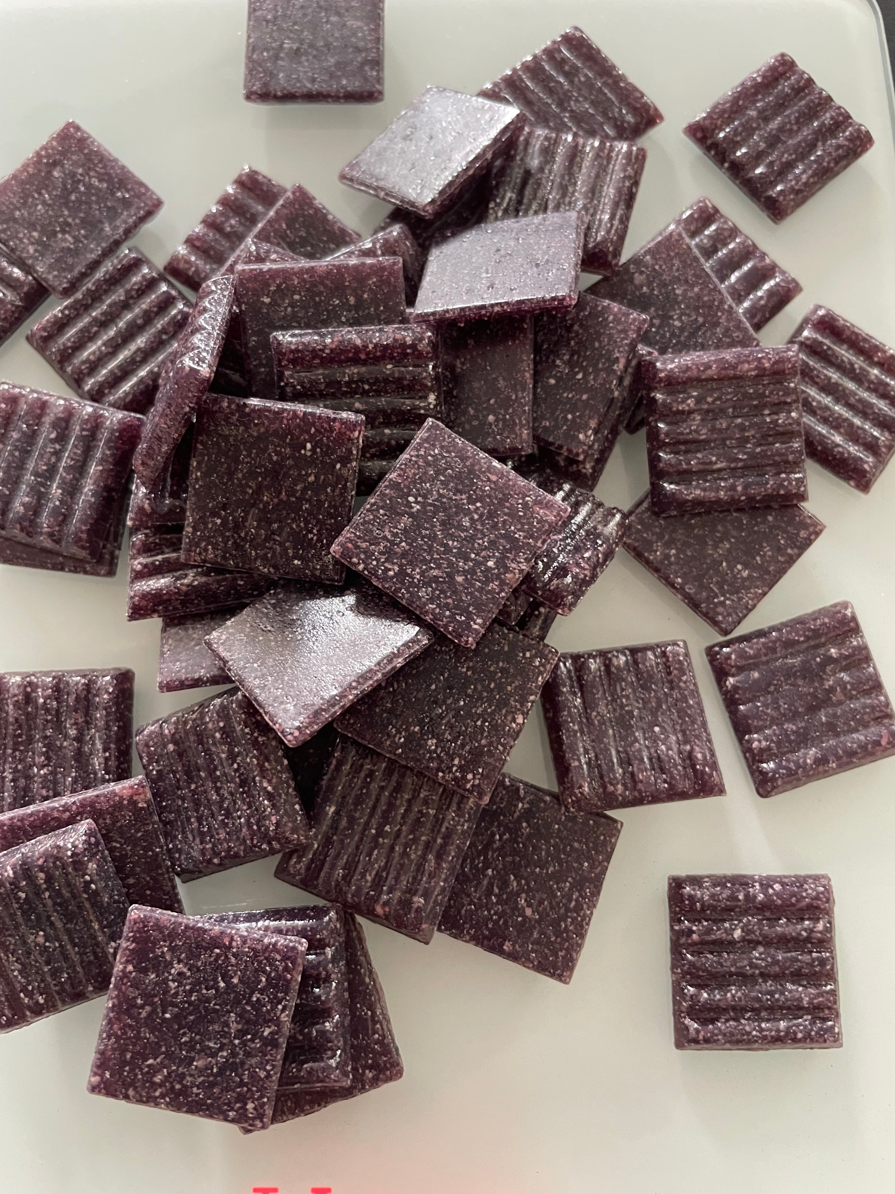 20mm Vitreous Glass Squares - Deep Purple