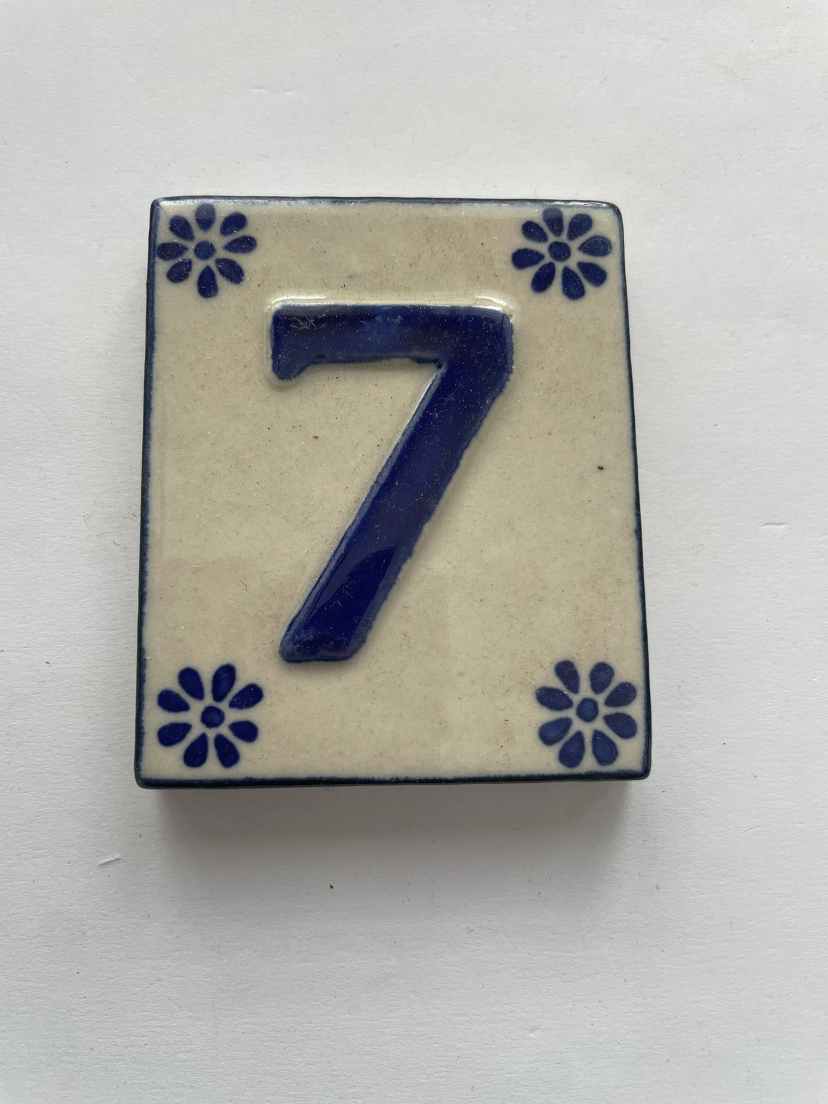 Hand Painted Number Tile - 7