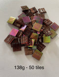 20mm Glass Iridised Tile - Brown
