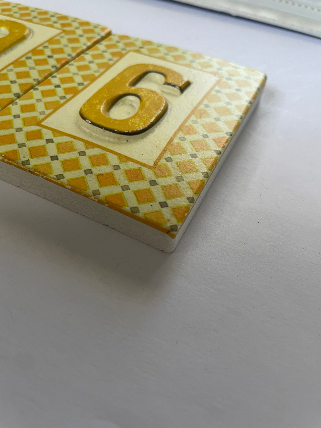 Hand Carved Number Tile - 6/9