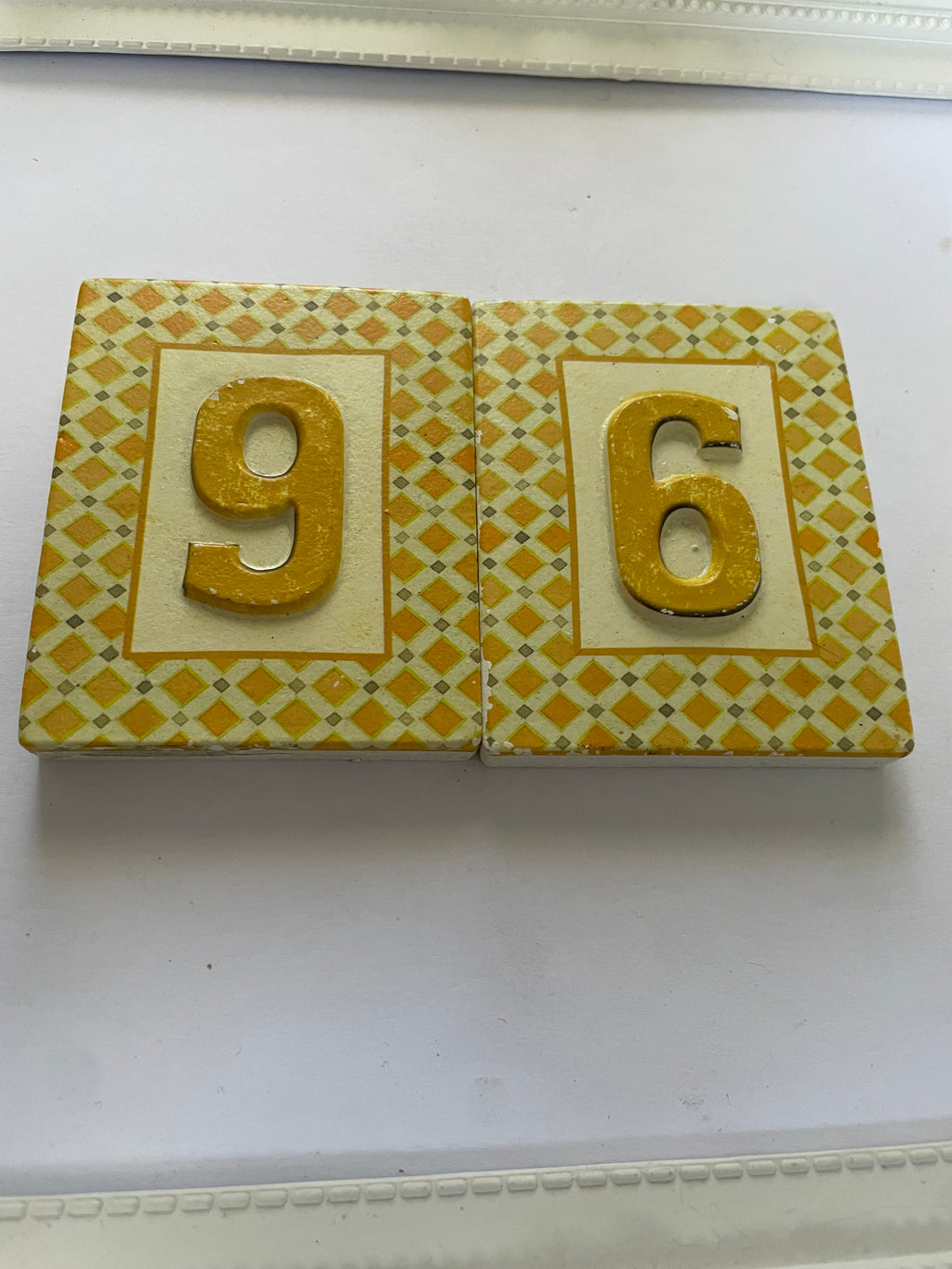 Hand Carved Number Tile - 6/9