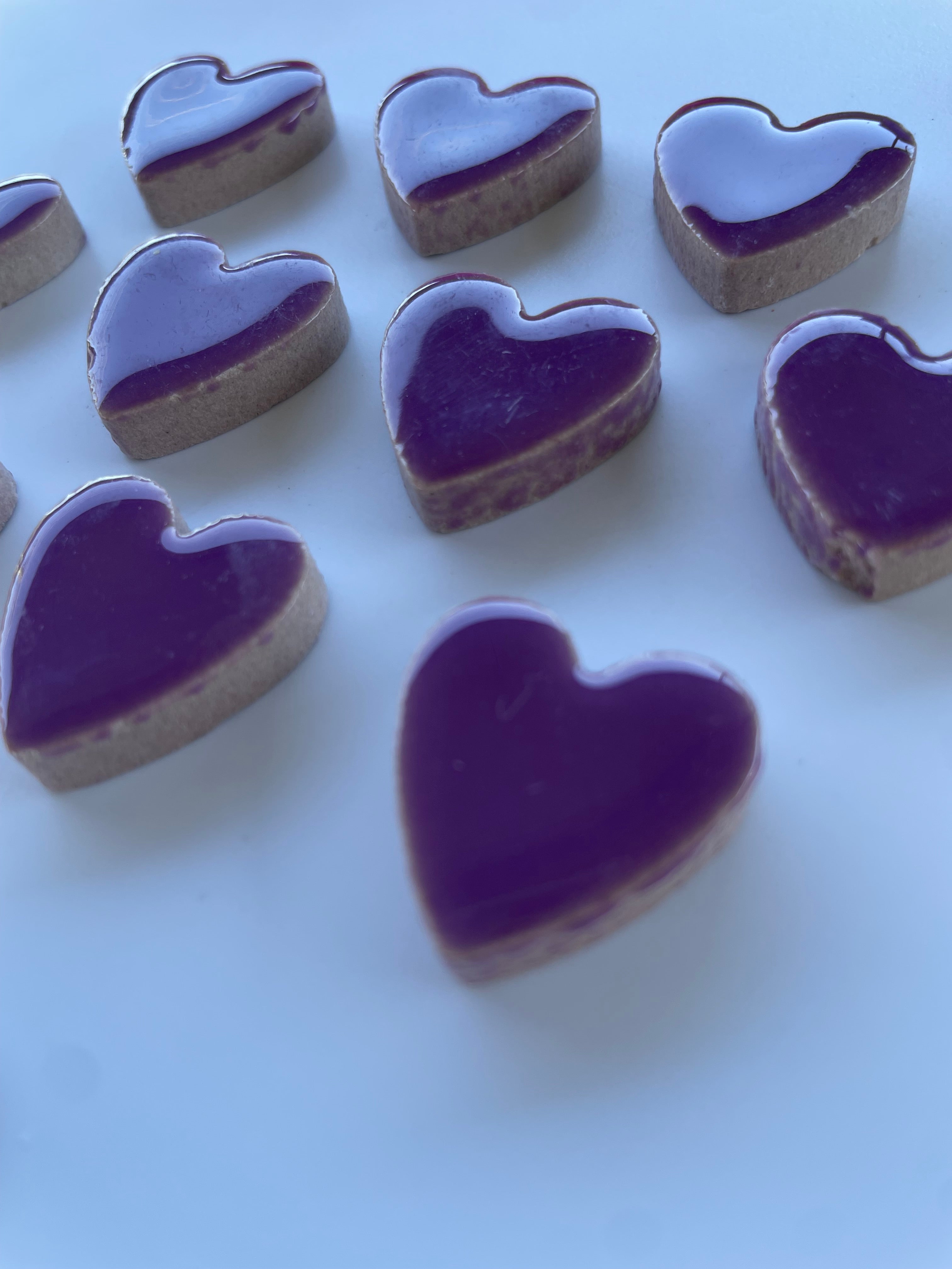 Ceramic Hearts - Purple