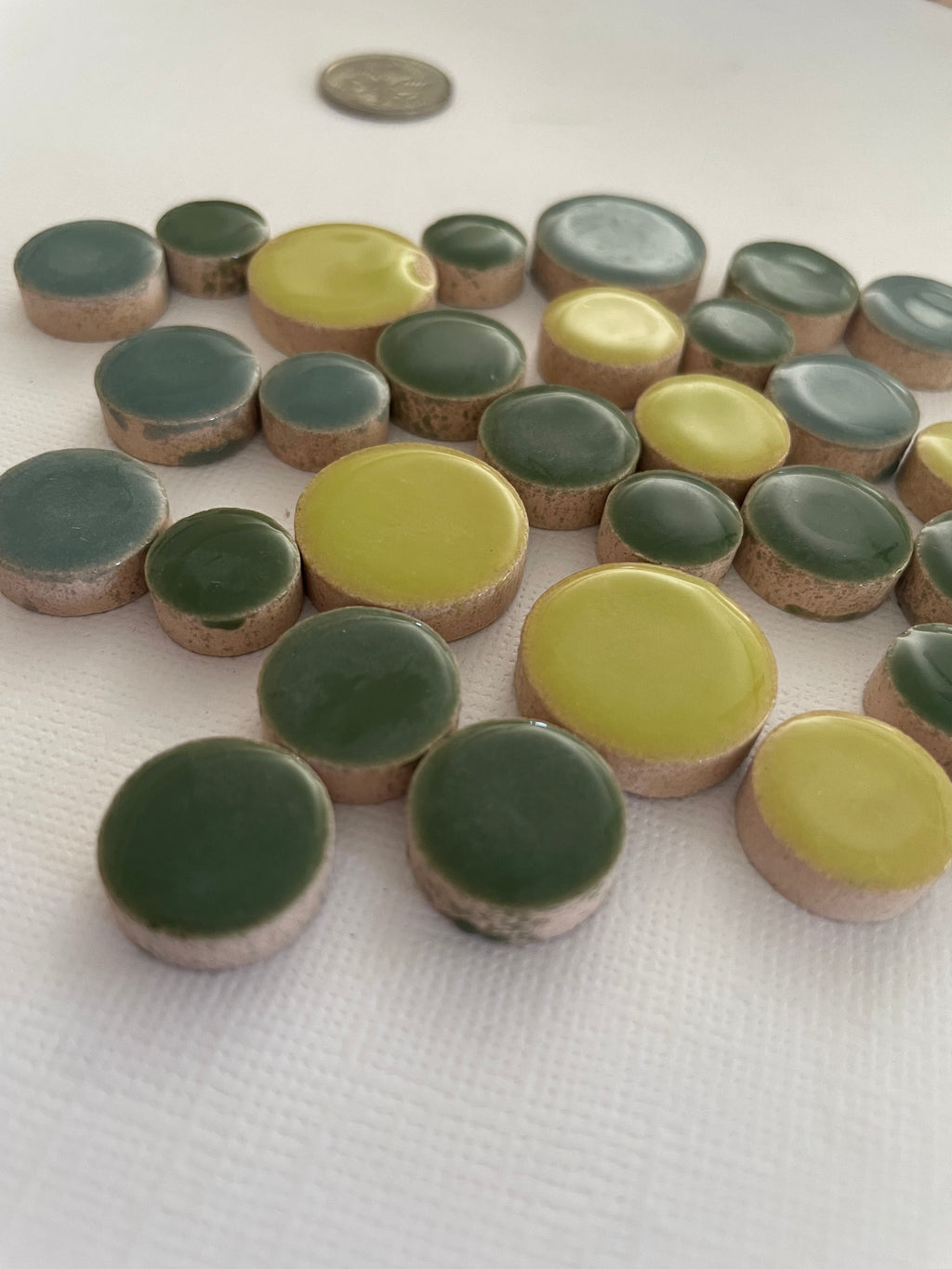 Ceramic Circles - Green Mix