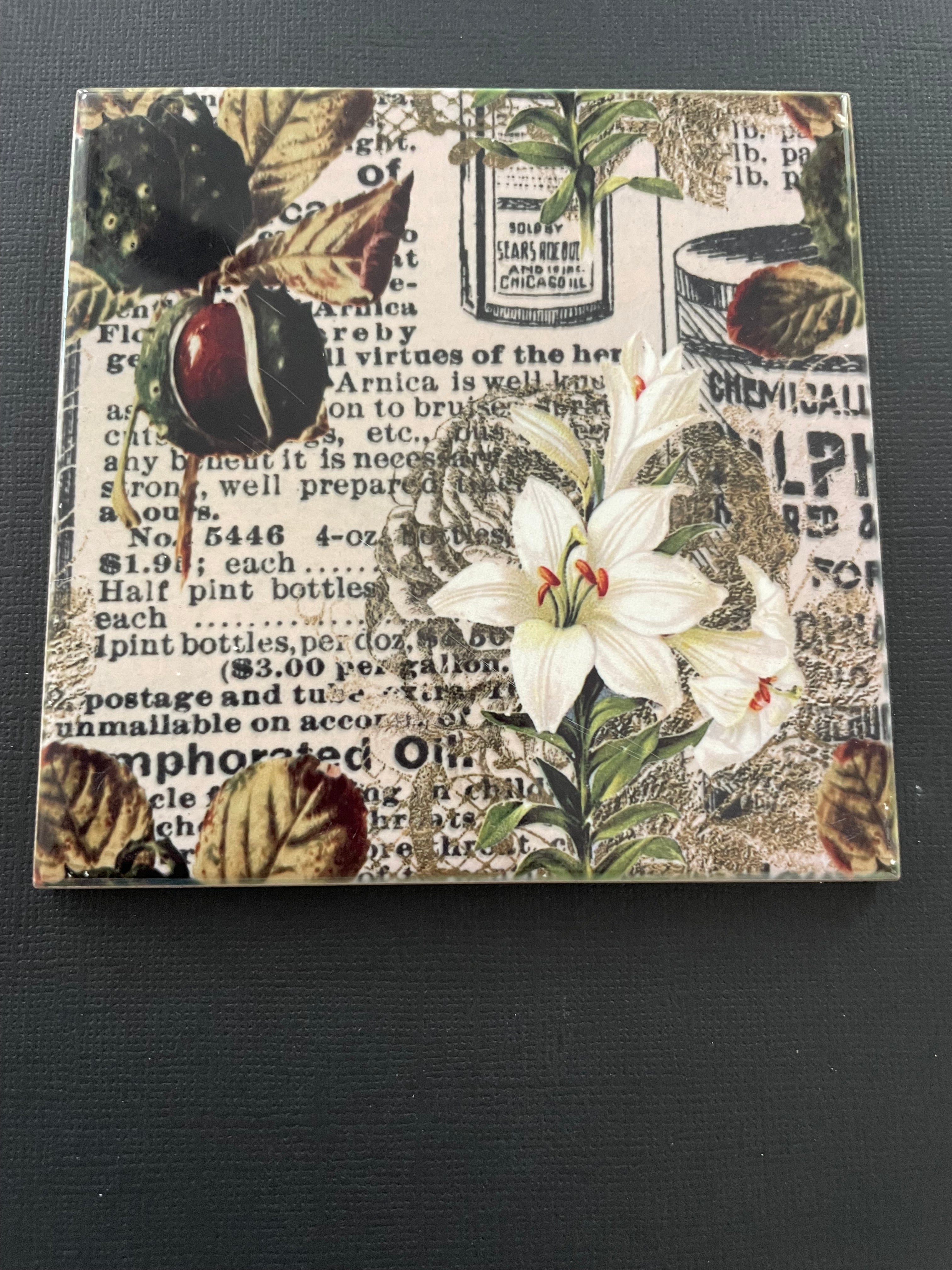 Decorative Tile - Vintage Newsprint