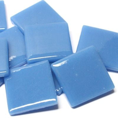 25mm Opaque Glass Squares - Lake Blue