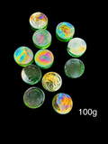 Iridised Glass Rounds - Green