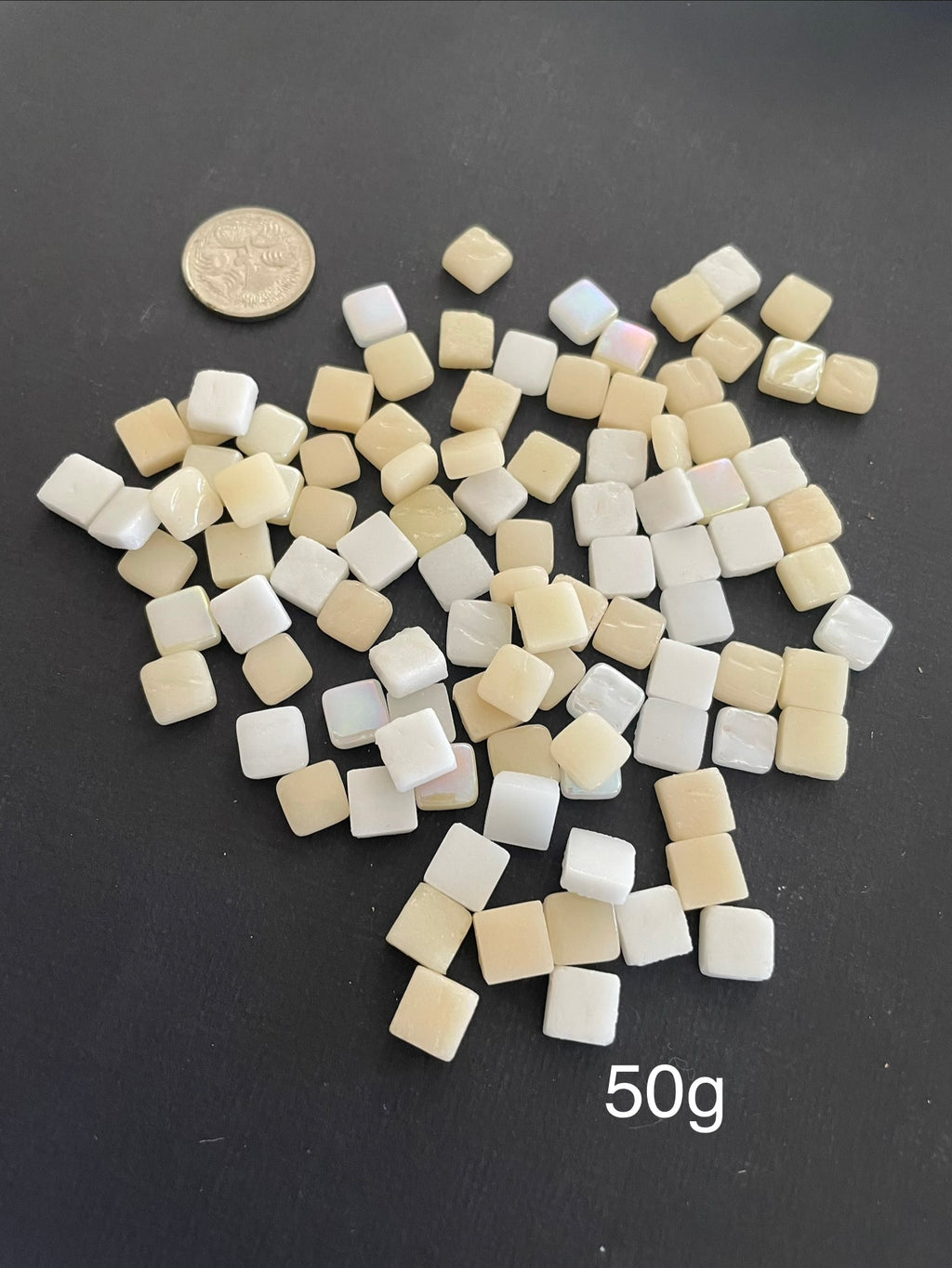 Glass Mini Squares - Cream Mix