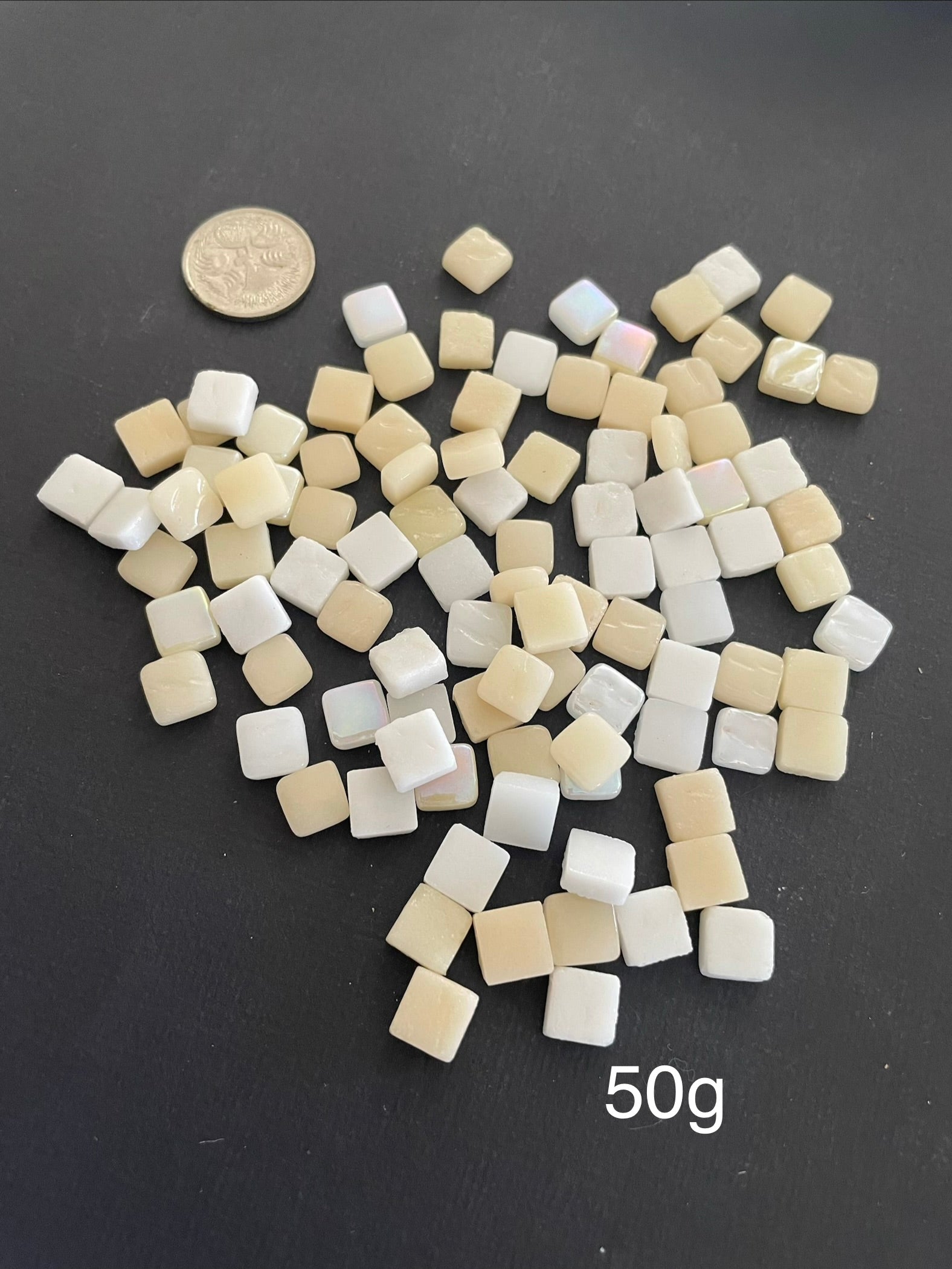 Glass Mini Squares - Cream Mix