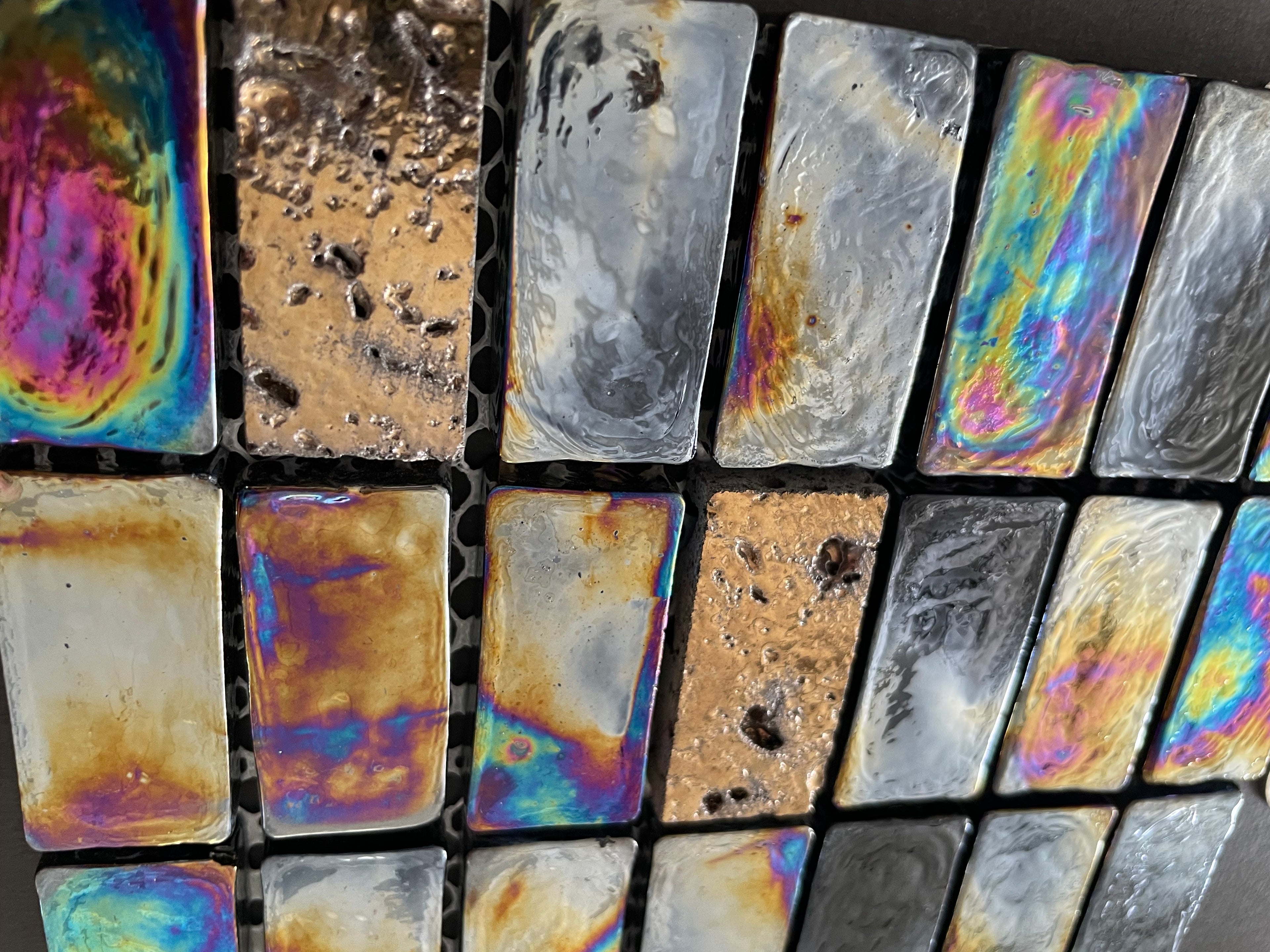 Glass Rectangles - Black Opal