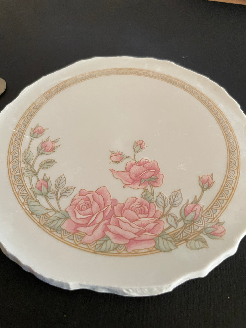 Plate Round - Roses
