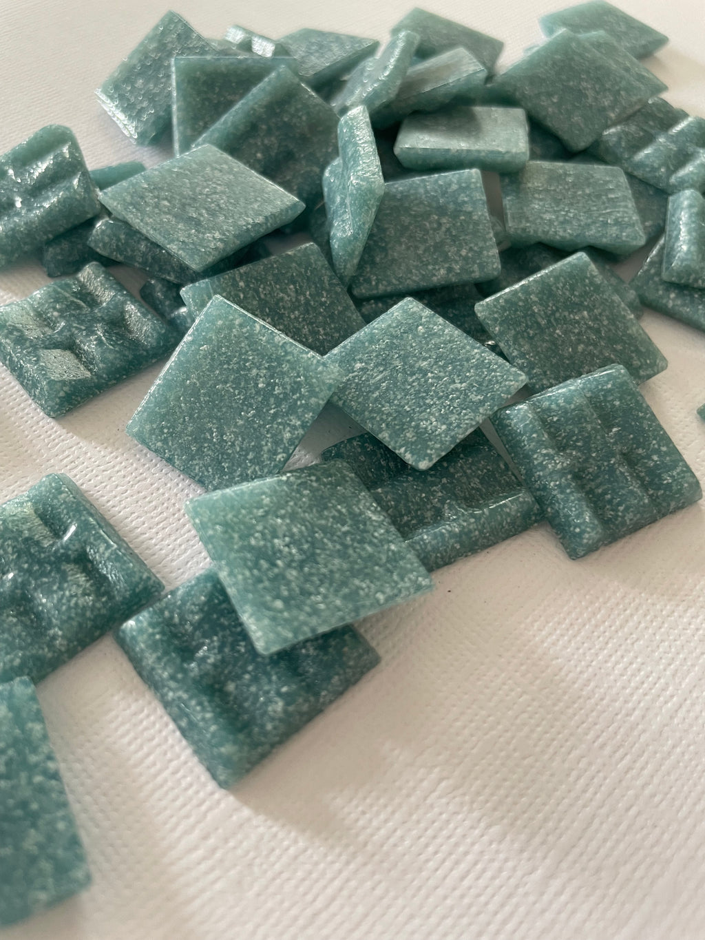 20mm Vitreous Glass Squares - Teal