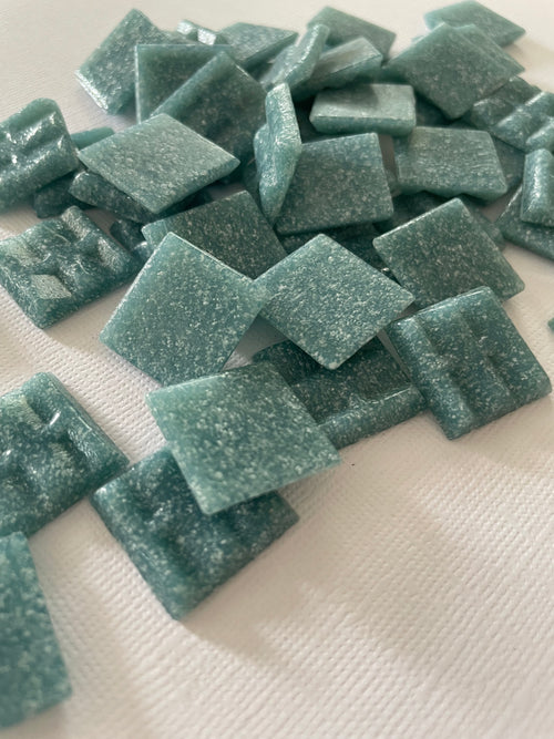 20mm Vitreous Glass Squares - Teal