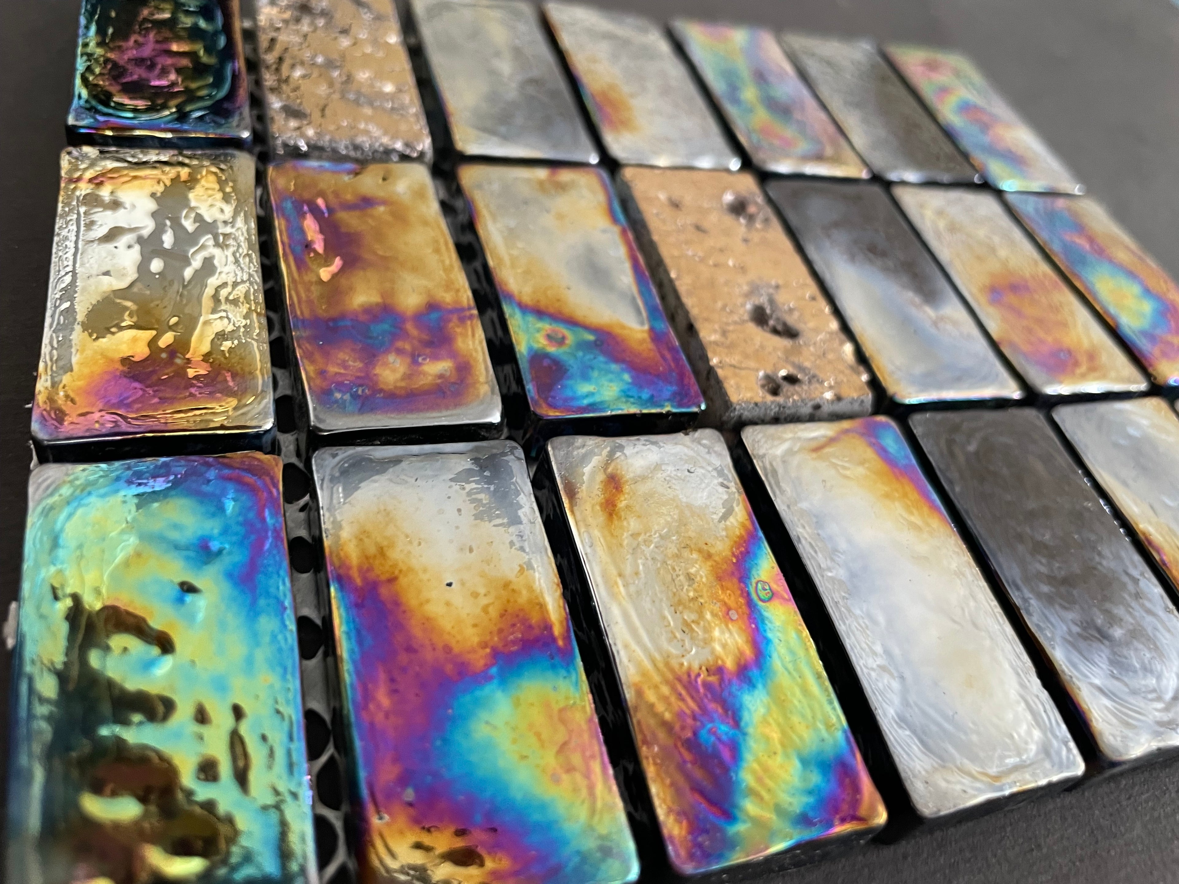 Glass Rectangles - Black Opal