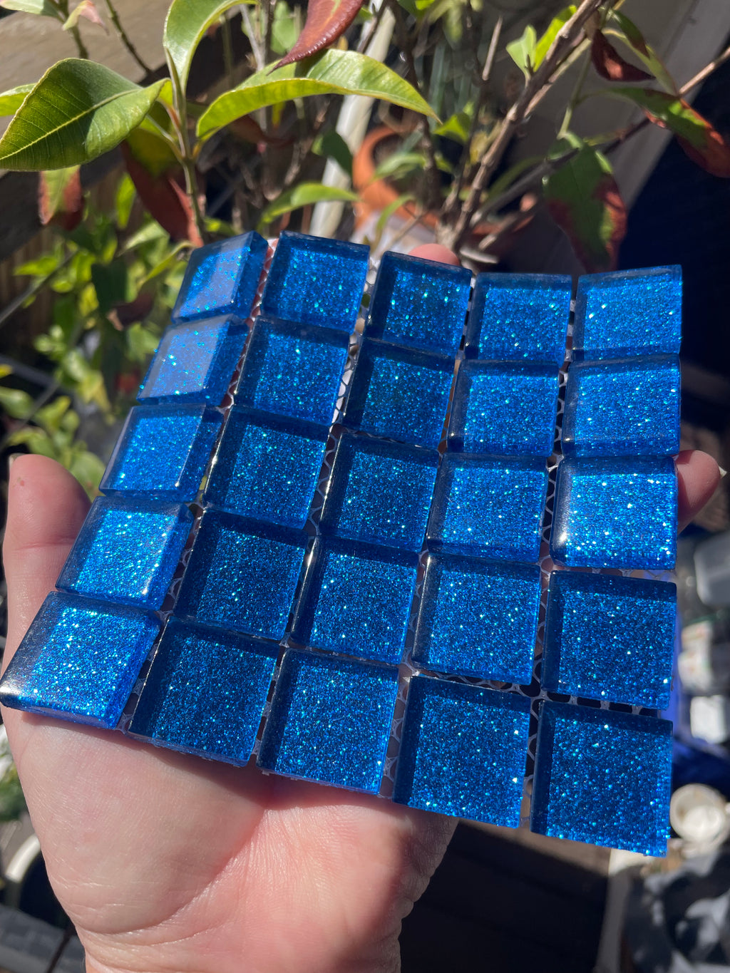 Glitter Glass Tiles - Sapphire