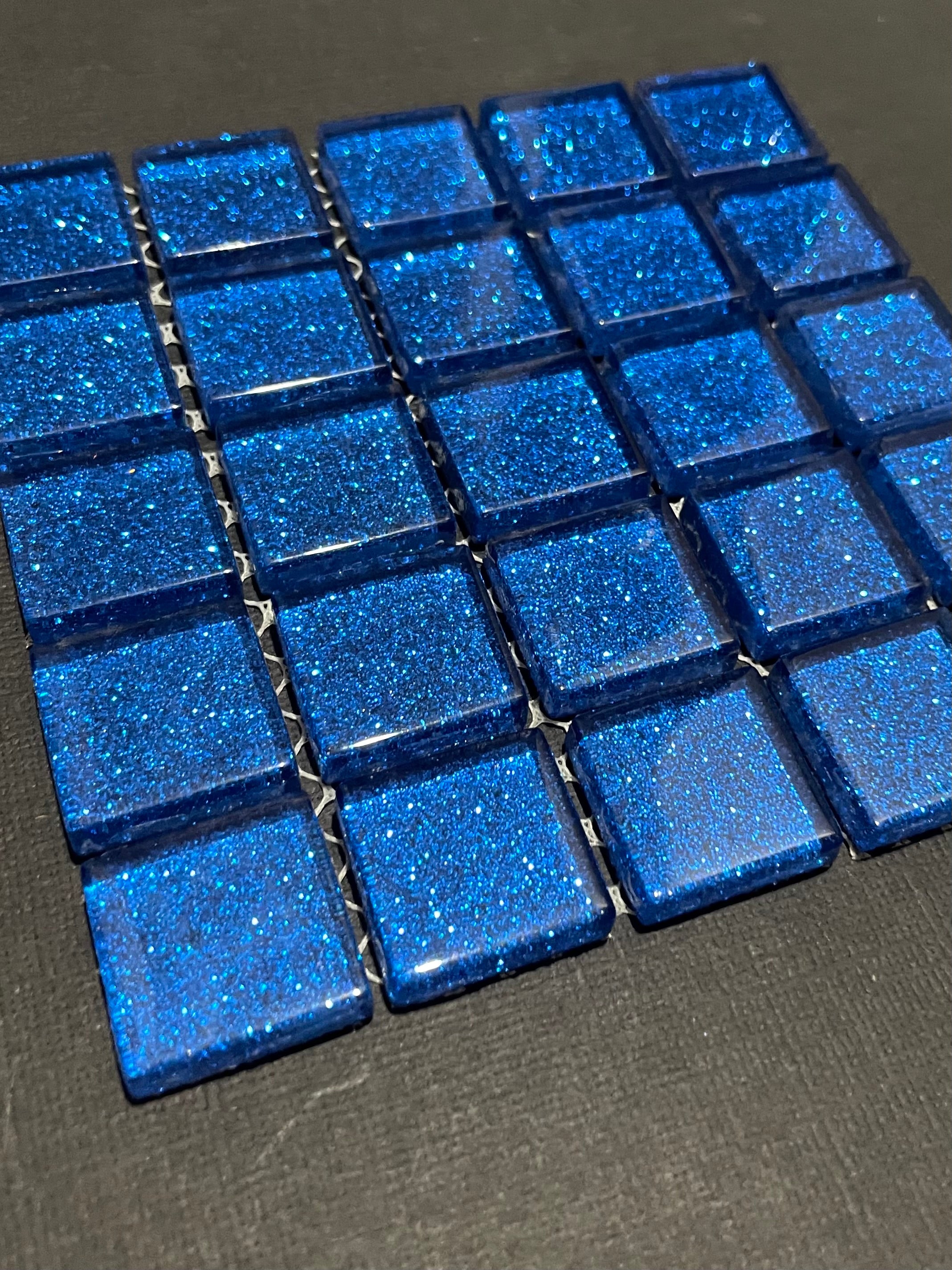 Glitter Glass Tiles - Sapphire