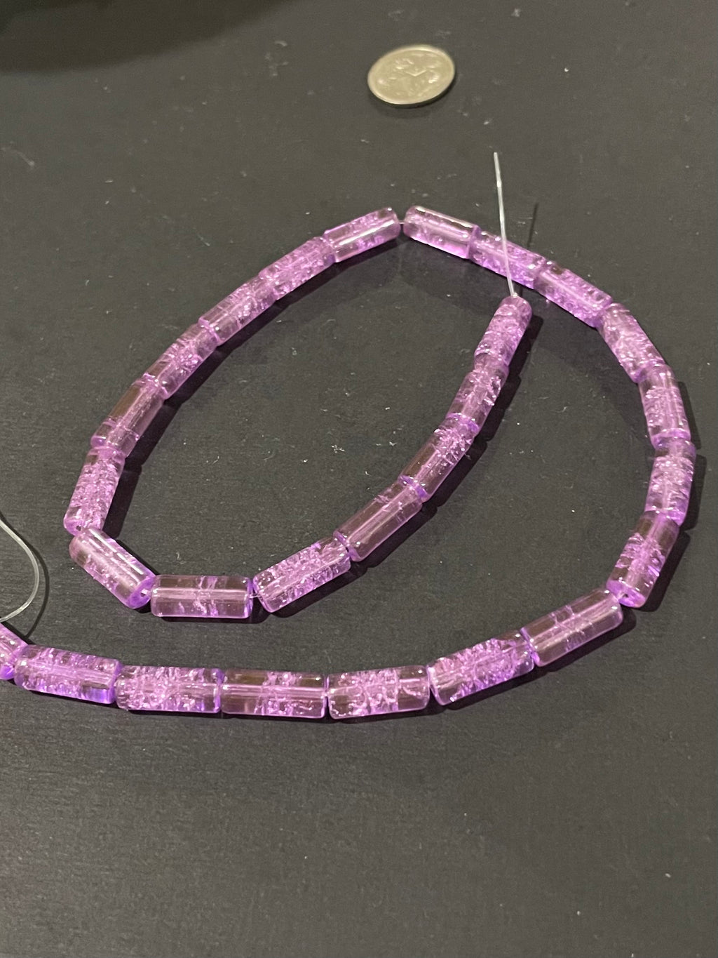 Glass Crackle Beads - Pink