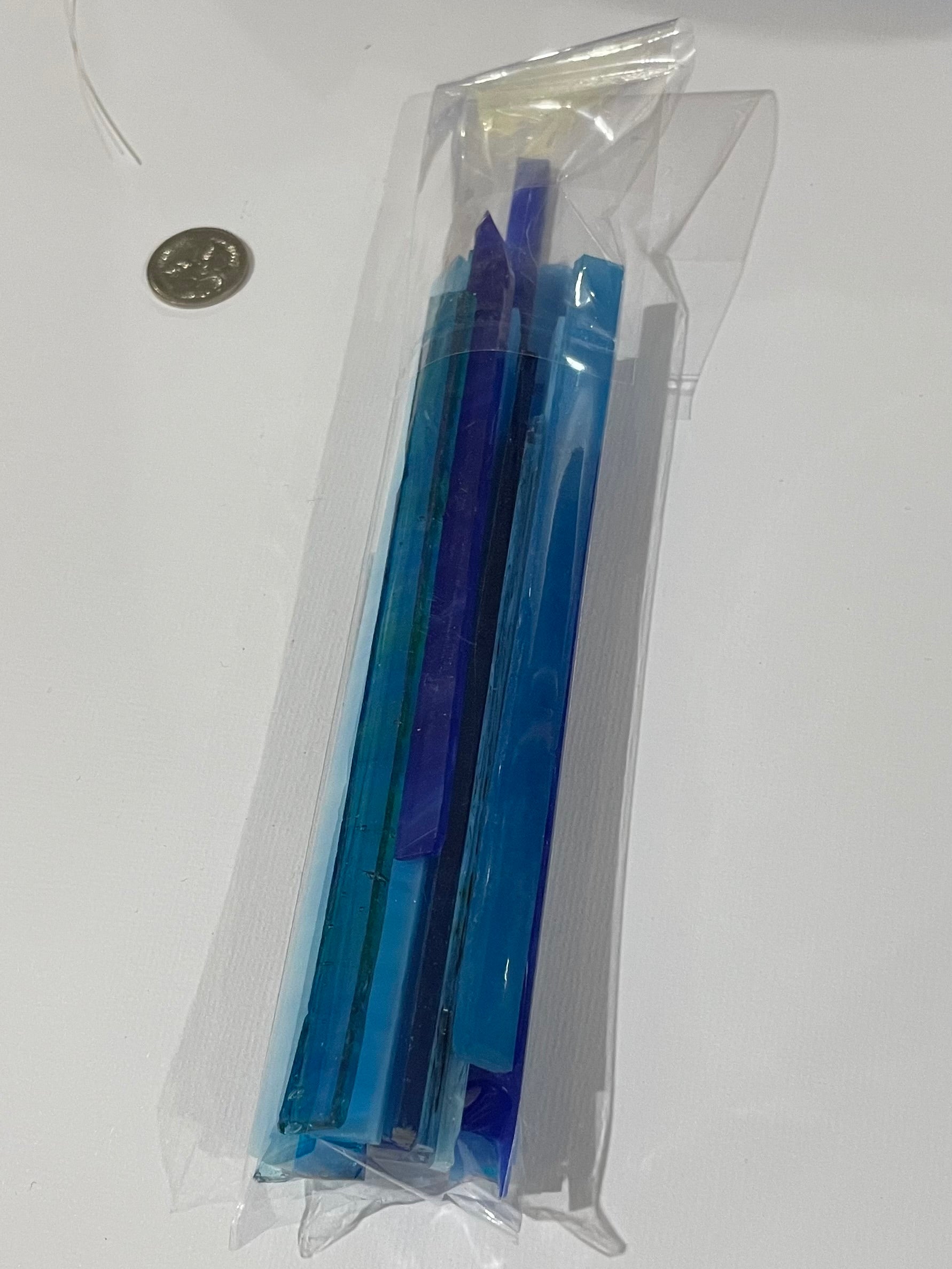 Stained Glass Strips - Blue Mix Sml