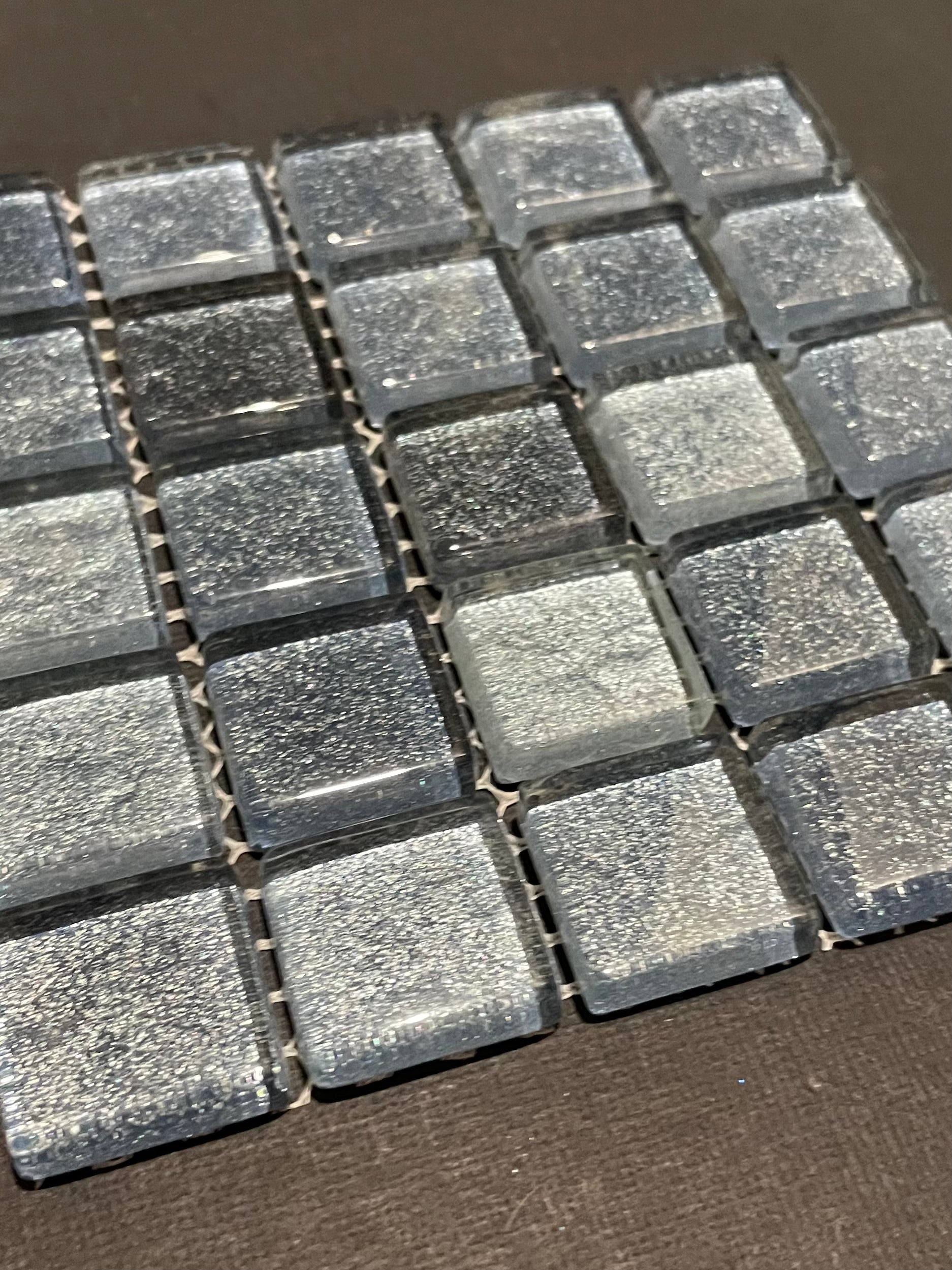 Glitter Glass Tiles - Denim Blue