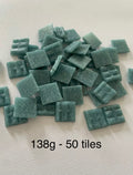 20mm Vitreous Glass Squares - Teal