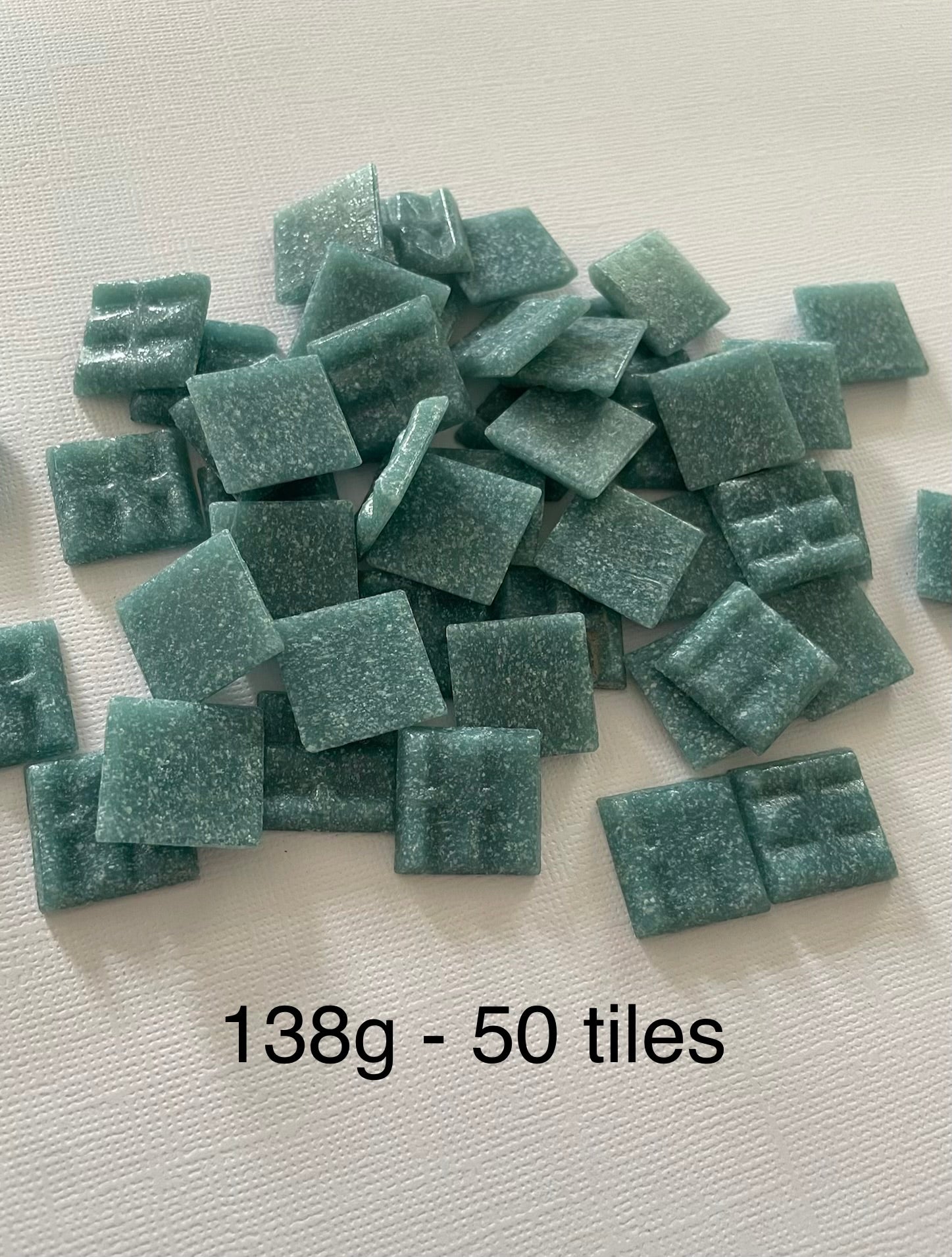 20mm Vitreous Glass Squares - Teal