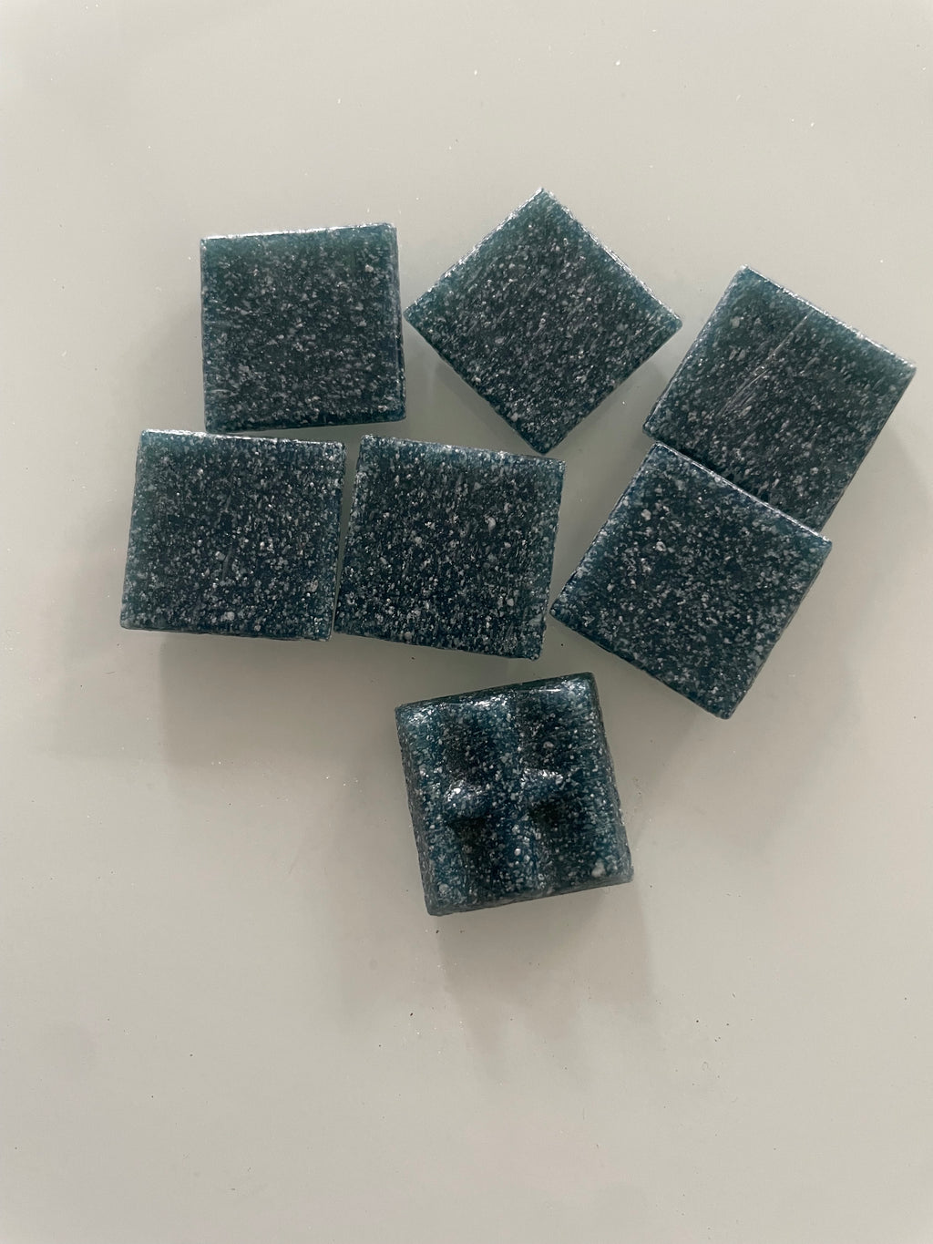 20mm Vitreous Glass Squares - Petrol Blue