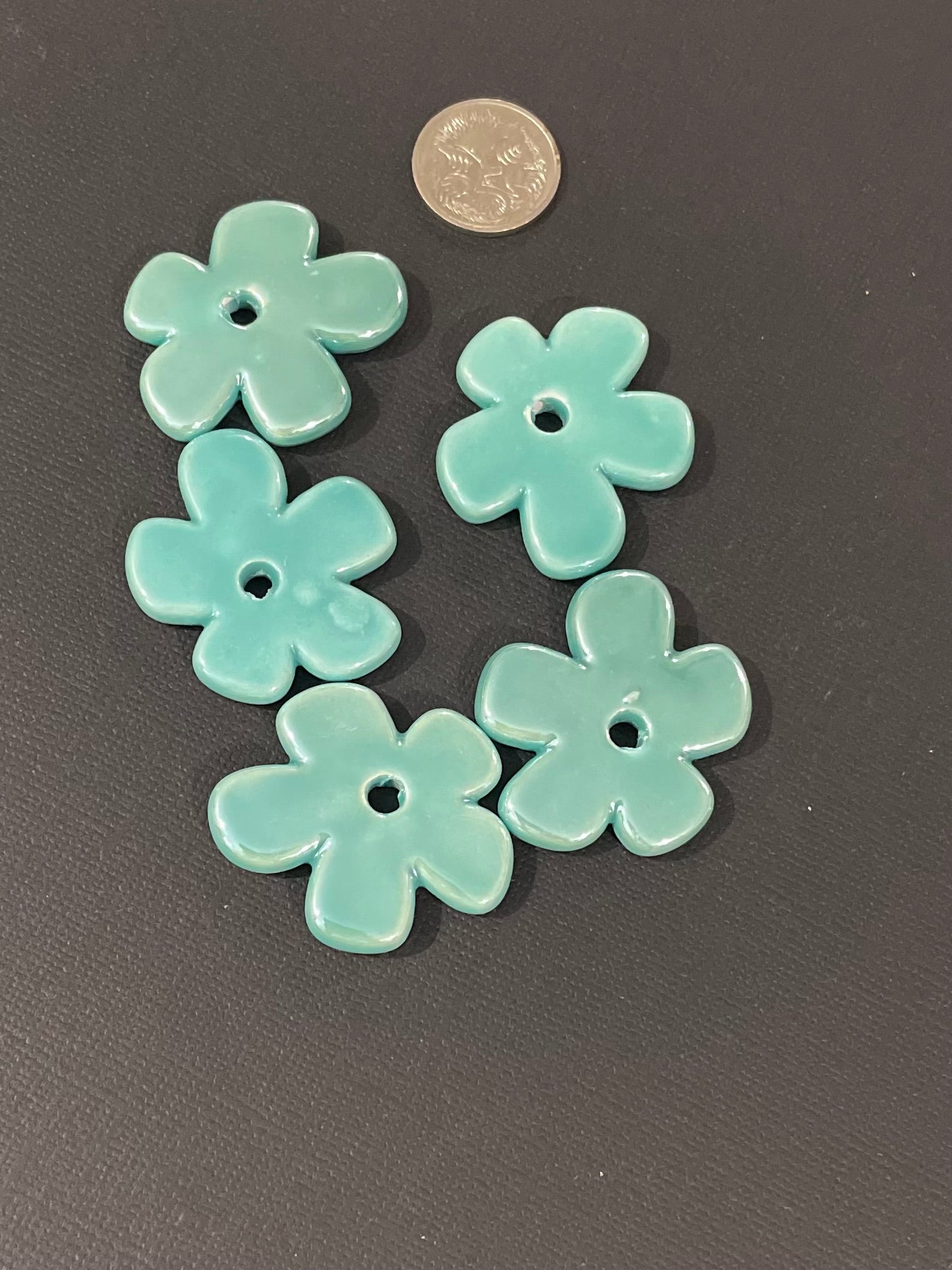 Ceramic Flowers - Aqua