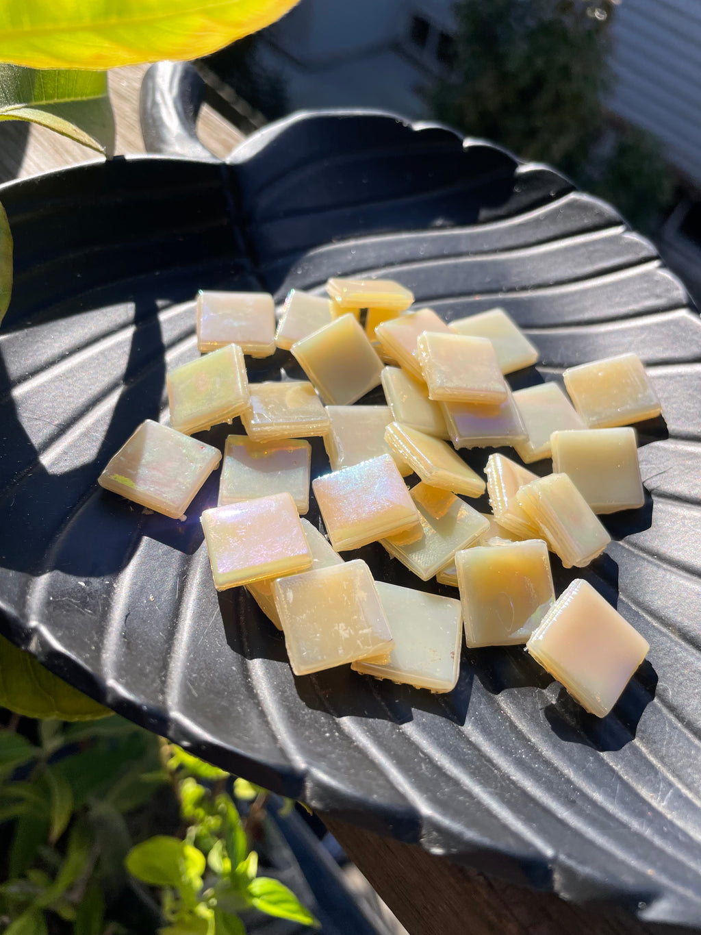 15mm Glass tiles - Peanut Brittle