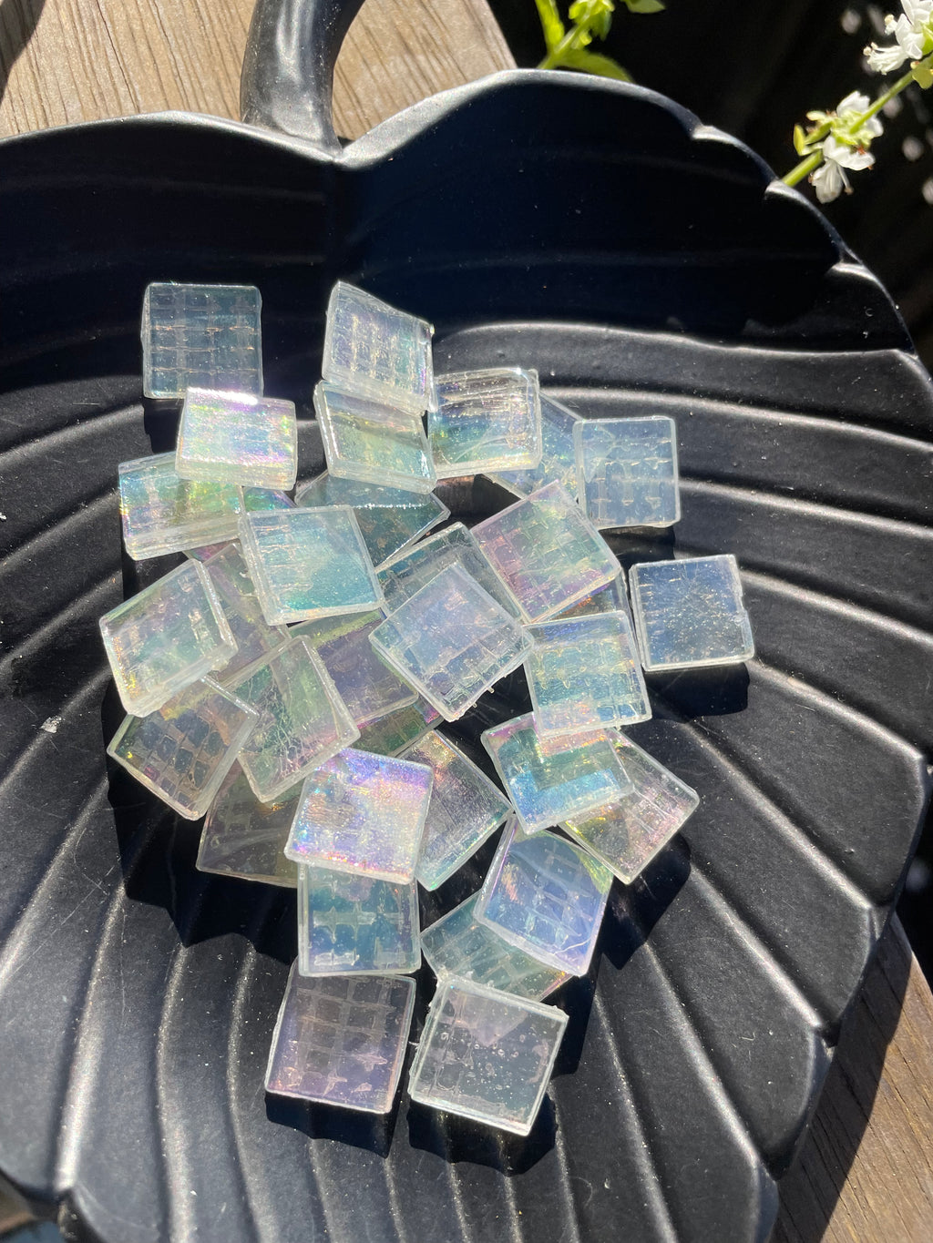 15mm Glass tiles - Rainbow Ice