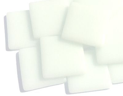 25mm Opaque Glass Squares - Broken White
