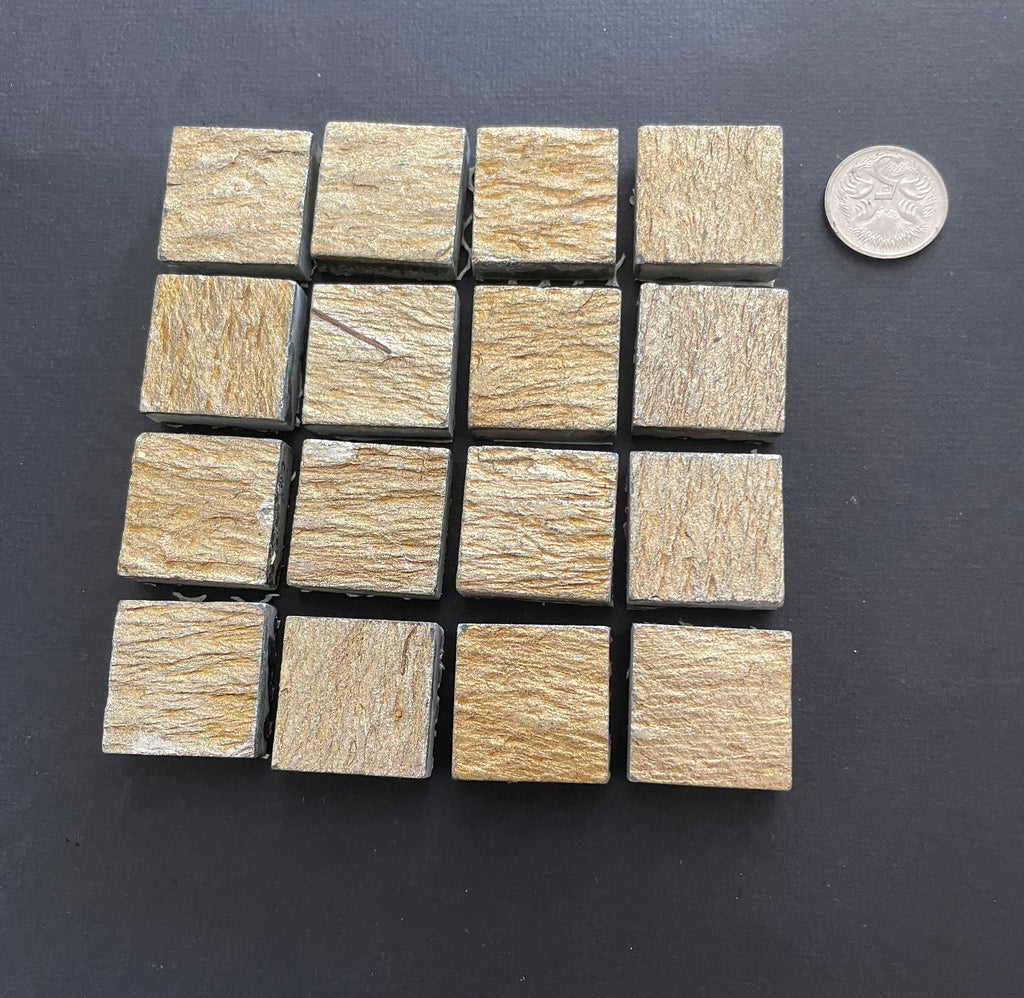 Textured Ceramic Squares - Soft Gold