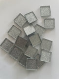 Glitter Glass Tiles - Silver