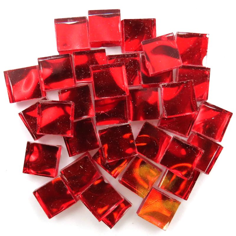 Ruby Red Mirror Squares 10mm