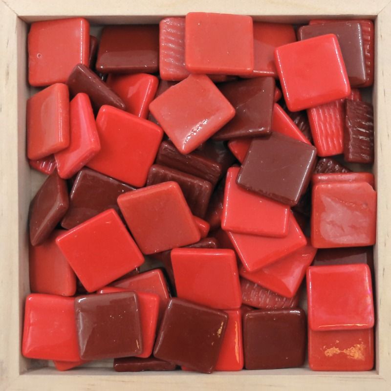 Pâte De Verre (PDV) 25mm Opaque Glass Squares - Brickwork