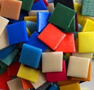 Pâte De Verre (PDV) 25mm Opaque Glass Squares - Mixed