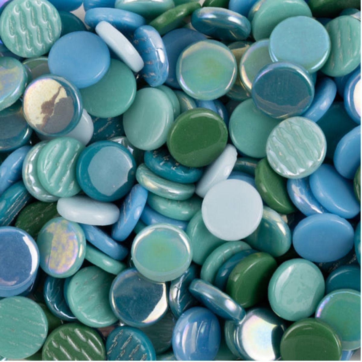 Glass Penny Rounds - Teal Squeal