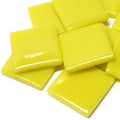 Pâte De Verre (PDV) 25mm Opaque Glass Squares - Opal Yellow