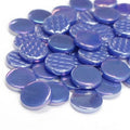 Glass Penny Rounds - Warm Blue (Pearlised)