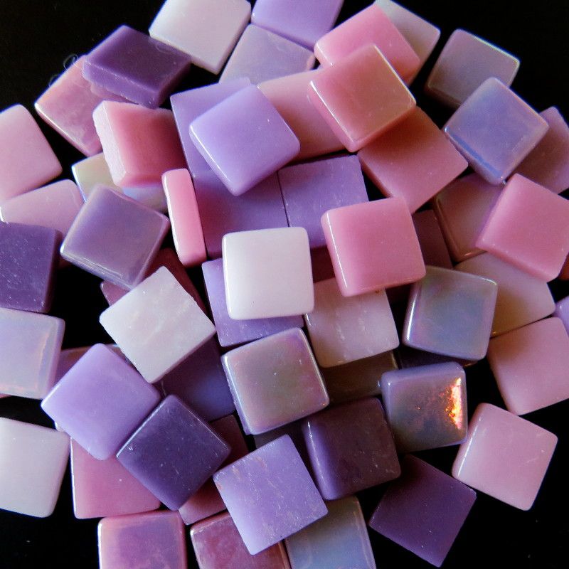 12mm Glossy Glass Squares - Wildflower