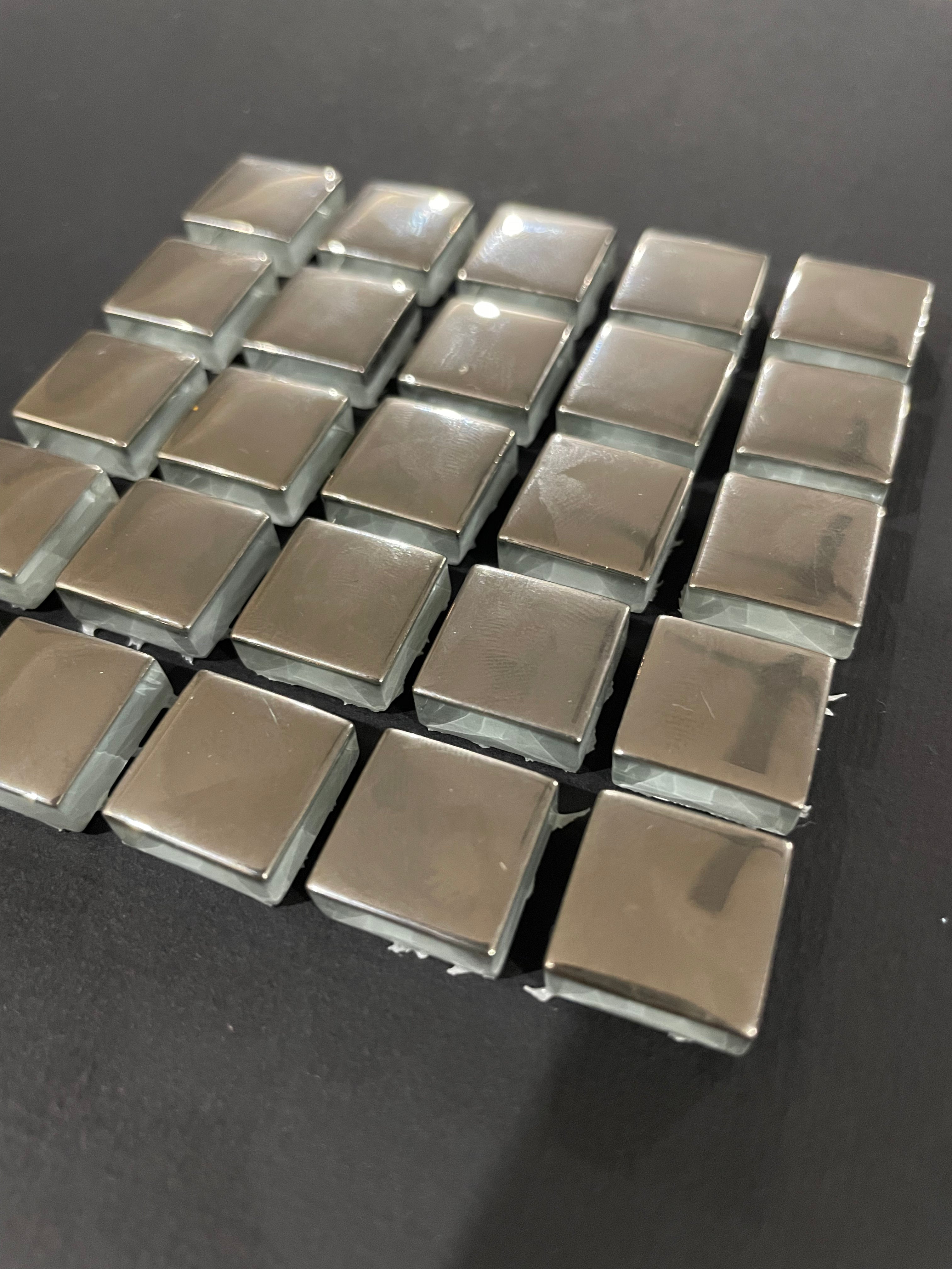 Chrome Finish Glass Tiles