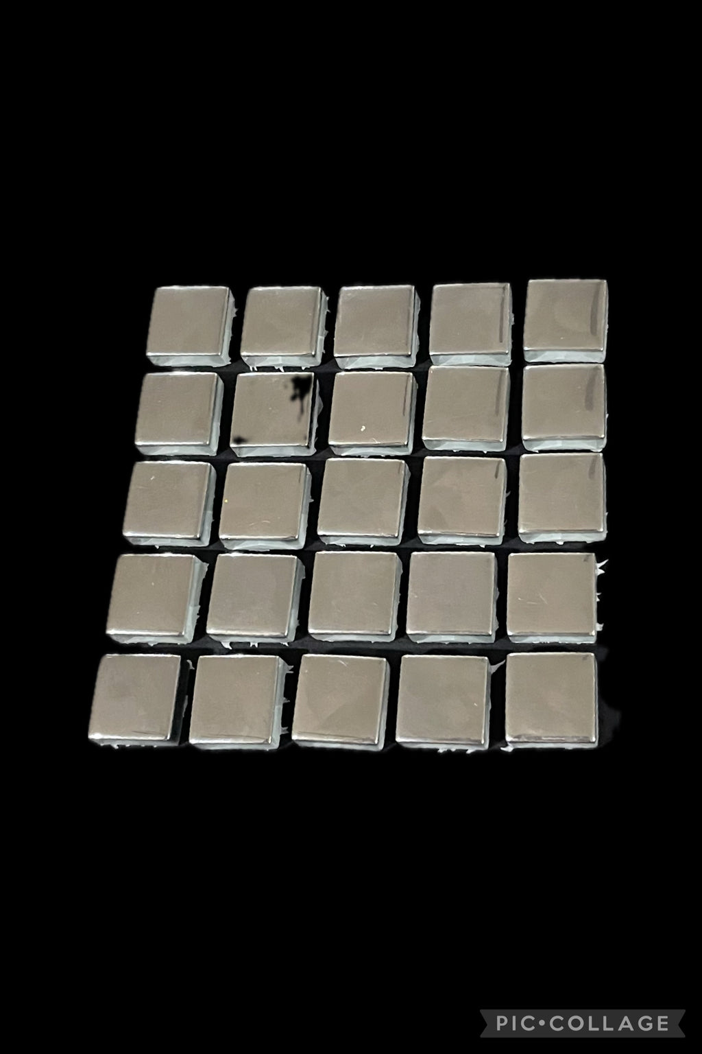 Chrome Finish Glass Tiles