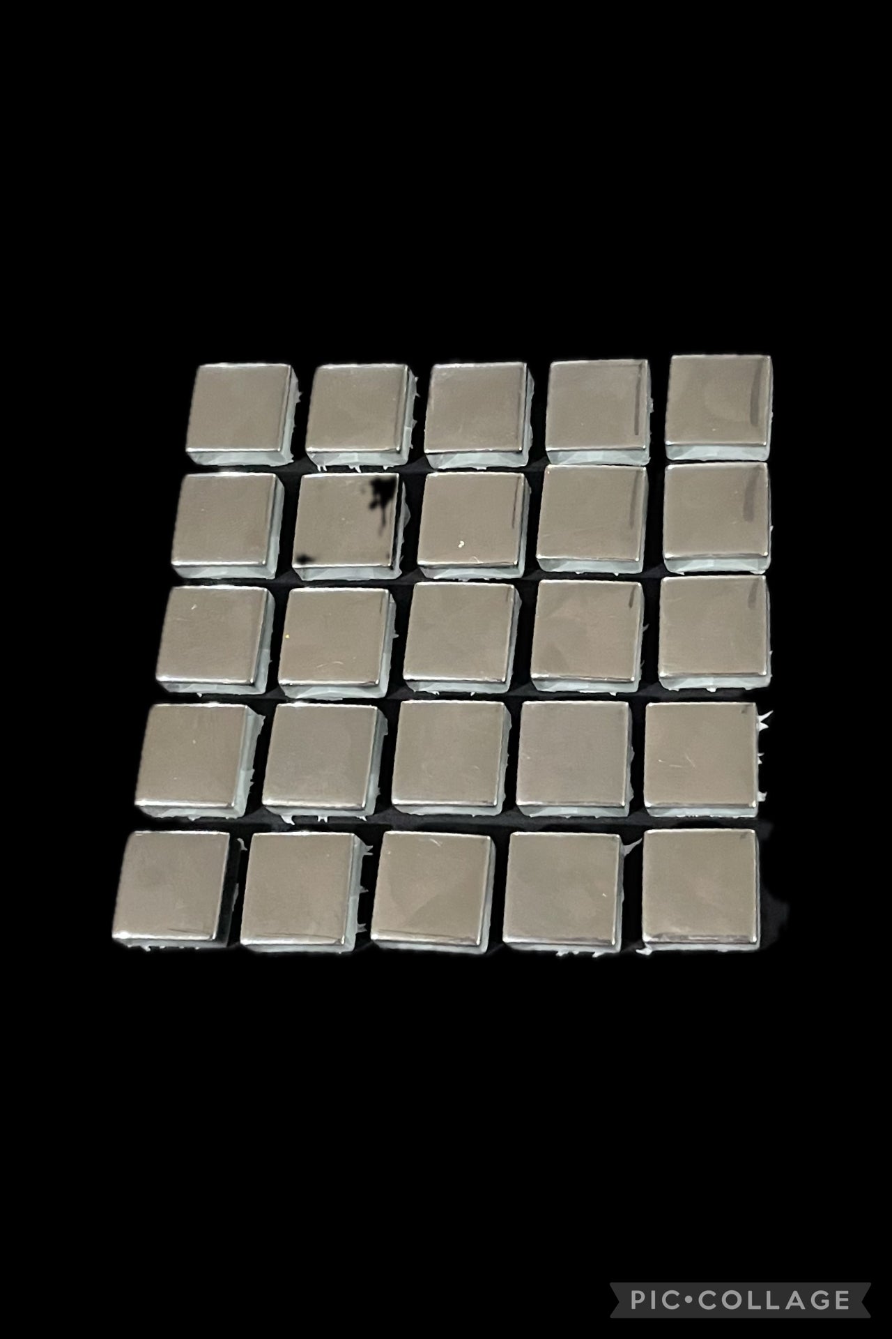 Chrome Finish Glass Tiles