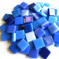 12mm Glossy Glass Squares - Feeling Blue