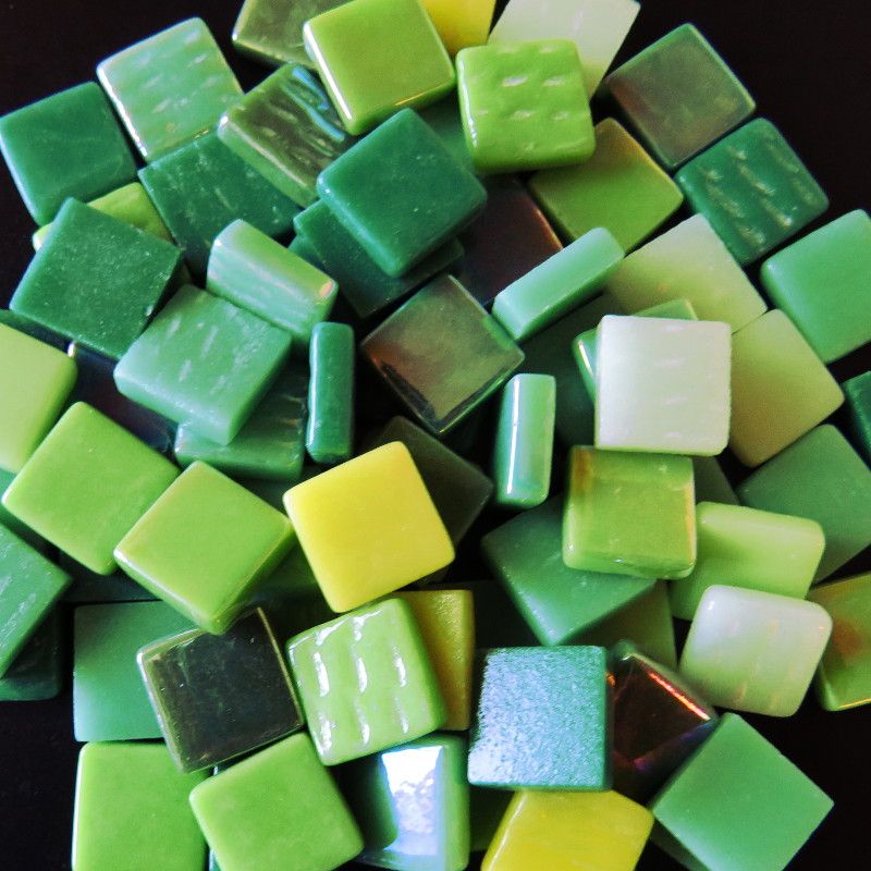 12mm Glossy Glass Squares - Greener Pastures
