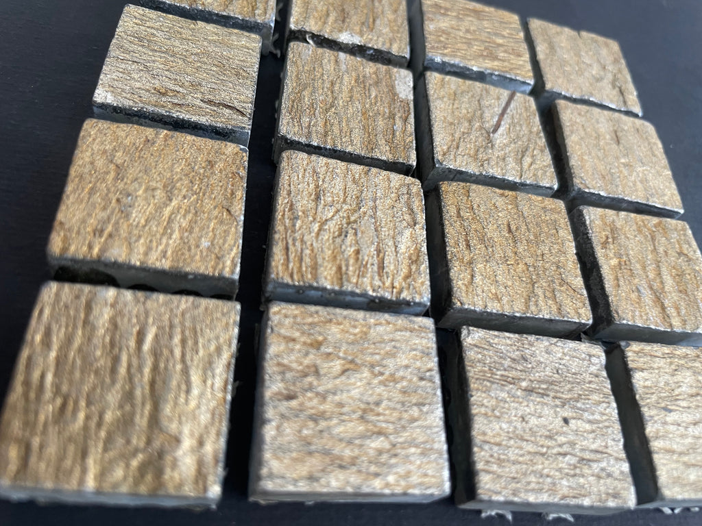 Textured Ceramic Squares - Soft Gold