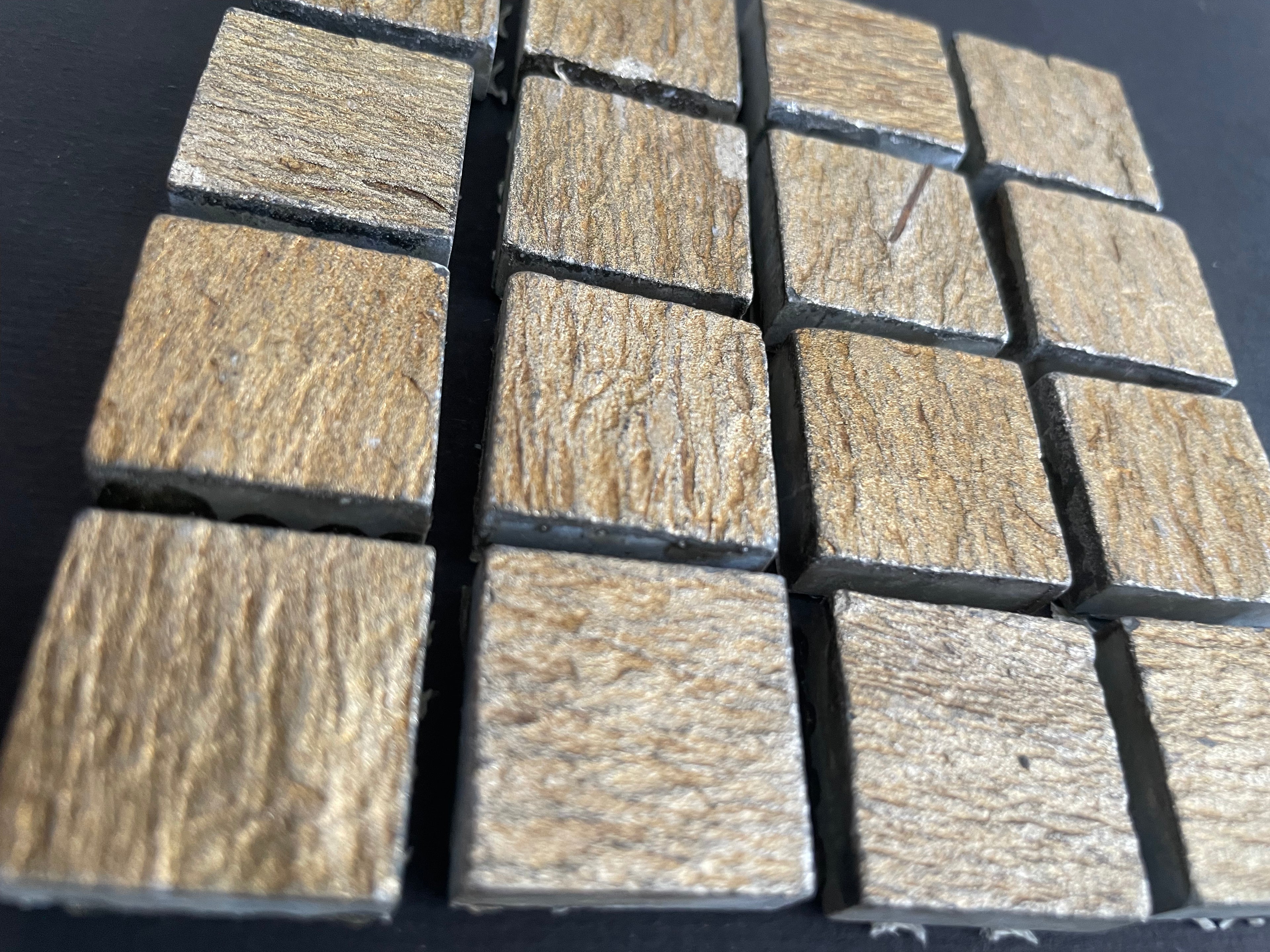 Textured Ceramic Squares - Soft Gold