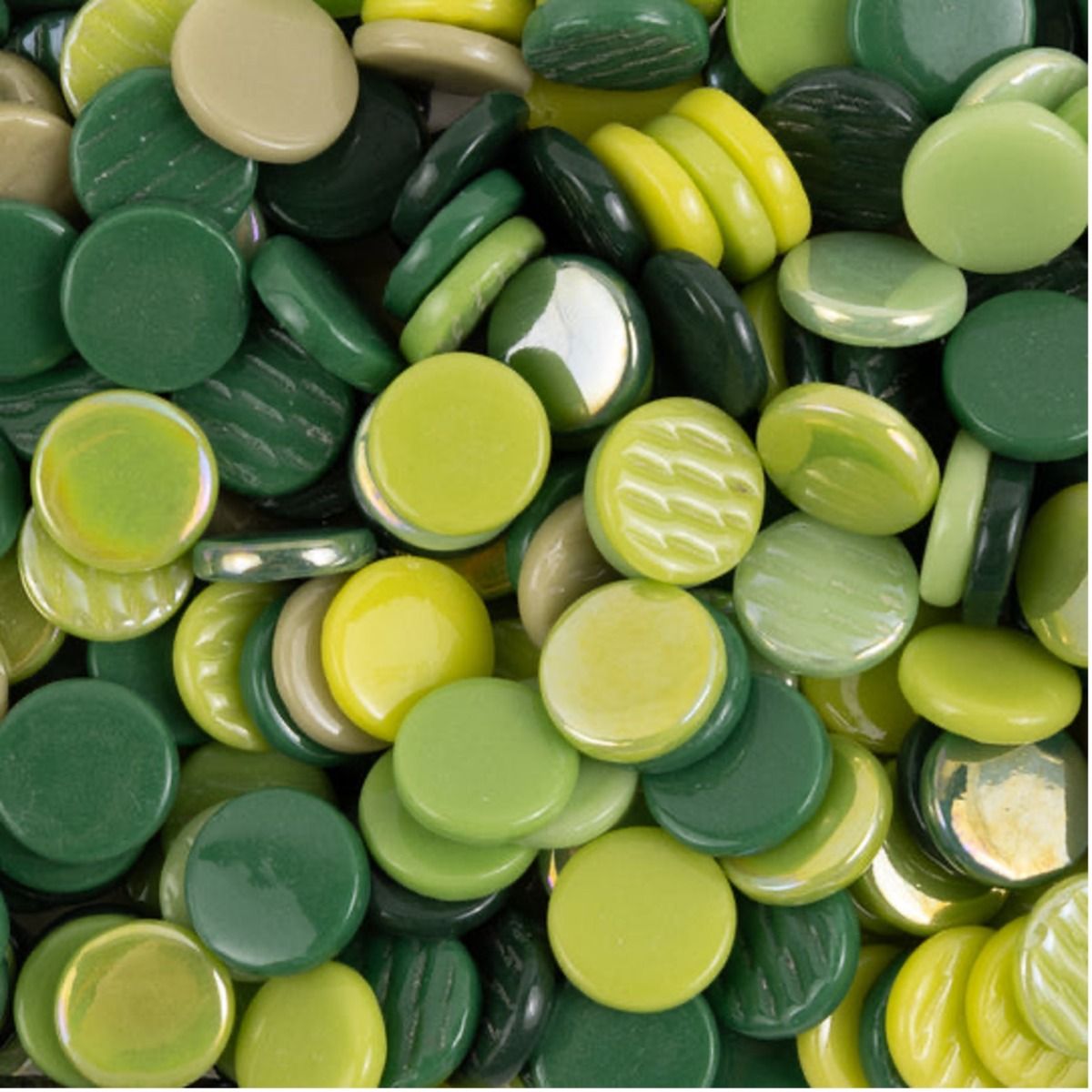 Glass Penny Rounds - Green Snapper