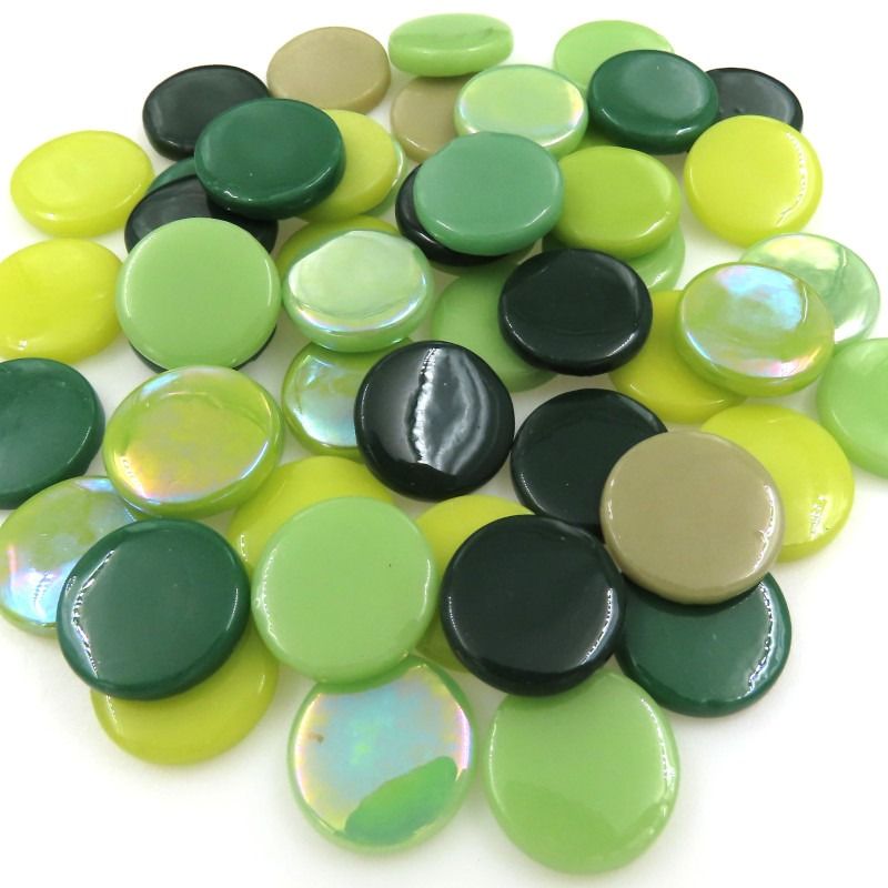 Glass Penny Rounds - Green Snapper