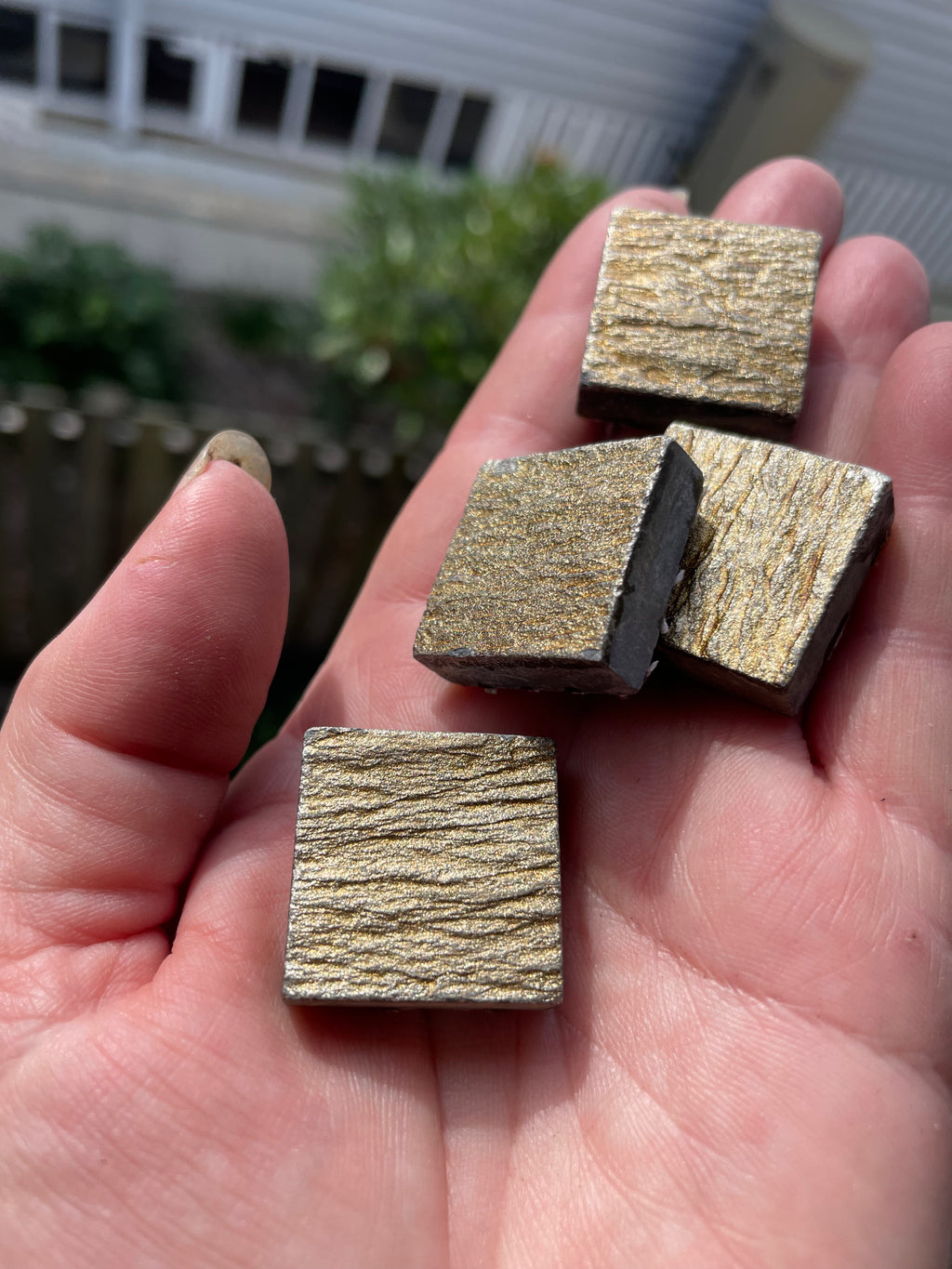 Textured Ceramic Squares - Soft Gold